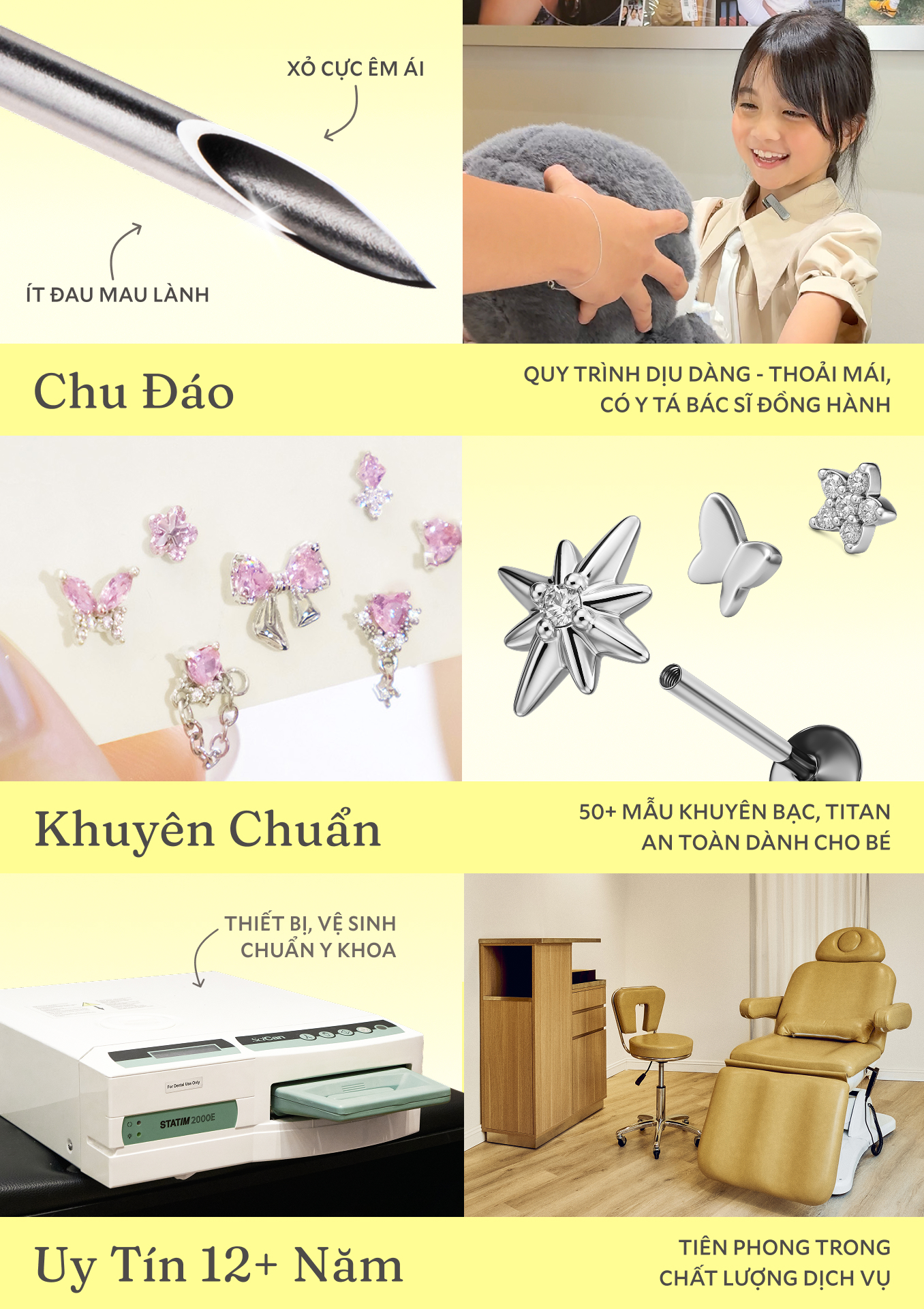Benefit dịch vụ xỏ nhí — Chu Đáo, Khuyên Chuẩn, Uy Tín